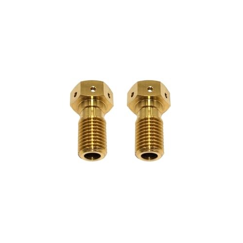 M10x1 25 Titanbolzen für Hydraulikschlauch -Rohrmutscheibenscheibenbremsbremsbremsblecher Röhrchen Fixes Schrauben Motorradteile mit Standardbremssystemen kompatibel(Gold (2 Pcs)) von BritBolt