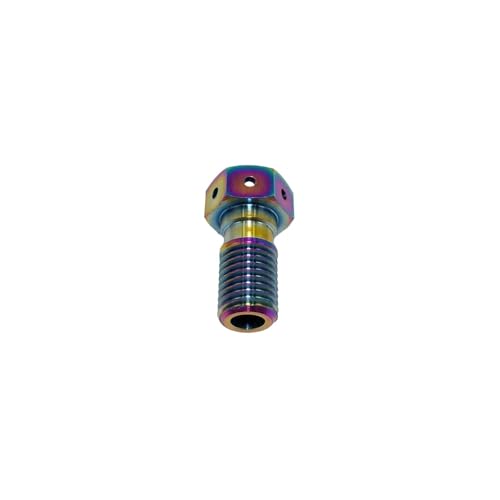 M10x1 25 Titanbolzen für Hydraulikschlauch -Rohrmutscheibenscheibenbremsbremsbremsblecher Röhrchen Fixes Schrauben Motorradteile mit Standardbremssystemen kompatibel(Phantom (1 Pcs)) von BritBolt