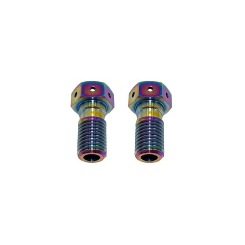 M10x1 25 Titanbolzen für Hydraulikschlauch -Rohrmutscheibenscheibenbremsbremsbremsblecher Röhrchen Fixes Schrauben Motorradteile mit Standardbremssystemen kompatibel(Phantom (2 Pcs)) von BritBolt