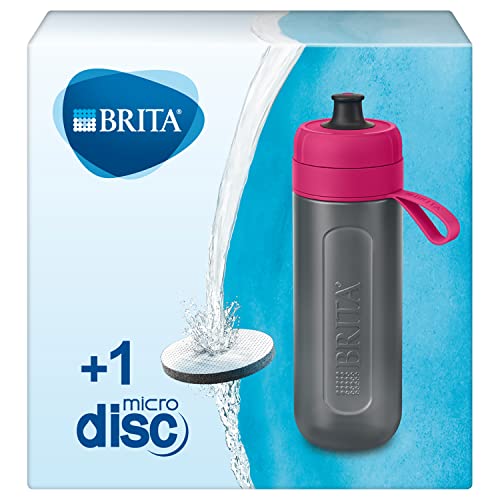 BRITA Wasserfilter-Flasche Active Pink, Robuste Sport Trinkflasche mit Wasserfilter für unterwegs aus BPA-freiem Kunststoff – Zusammendrückbar, 7.5 x 7.5 x 23.0 cm von BRITA