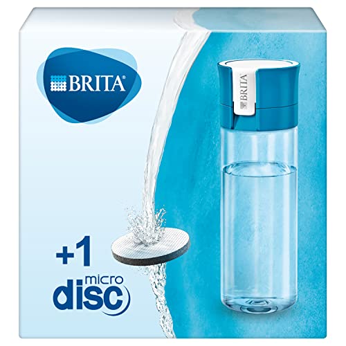 BRITA Wasserfilter-Flasche Vital Blau / Praktische Trinkflasche mit Wasserfilter für unterwegs aus BPA-freiem Kunststoff / Filtert beim Trinken / spülmaschinengeeignet, 7.5 x 7.5 x 22.0 cm von BRITA