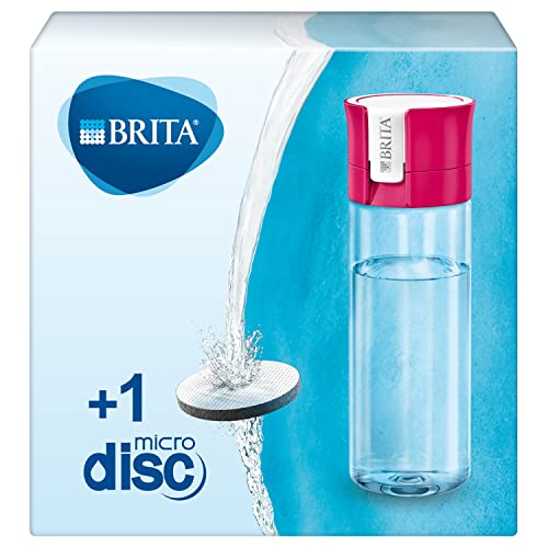 BRITA Wasserfilter-Flasche pink / Praktische Trinkflasche mit Wasserfilter für unterwegs aus BPA-freiem Kunststoff / Filtert beim Trinken / spülmaschinengeeignet von BRITA