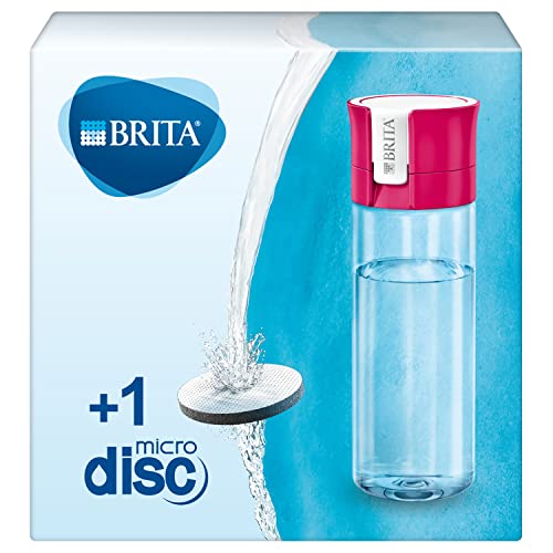 BRITA Wasserfilter-Flasche pink / Praktische Trinkflasche mit Wasserfilter für unterwegs aus BPA-freiem Kunststoff / Filtert beim Trinken / spülmaschinengeeignet von Brita