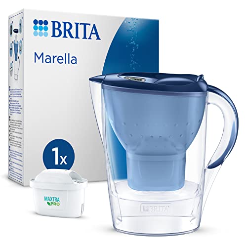 BRITA Marella Cool Filterkaraffe, 2,4 l, Blau, inkl. 1 Filterkartusche MAXTRA PRO ALL-IN-1; Größe 2.4 von BRITA