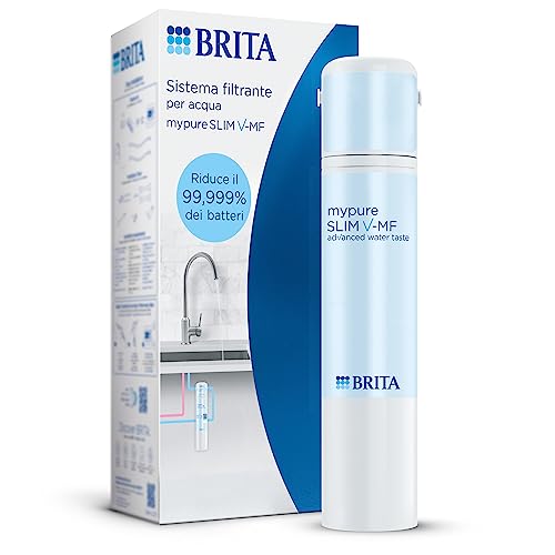 BRITA mypure SLIM V-MF Wasserfiltersystem inkl. 1x Kartusche (8000 Liter): Unterspüle Filter für Ihren Wasserhahn, für 99,999% bakterienfreies Wasser - inkl. digitaler Zeitschaltuhr von Brita