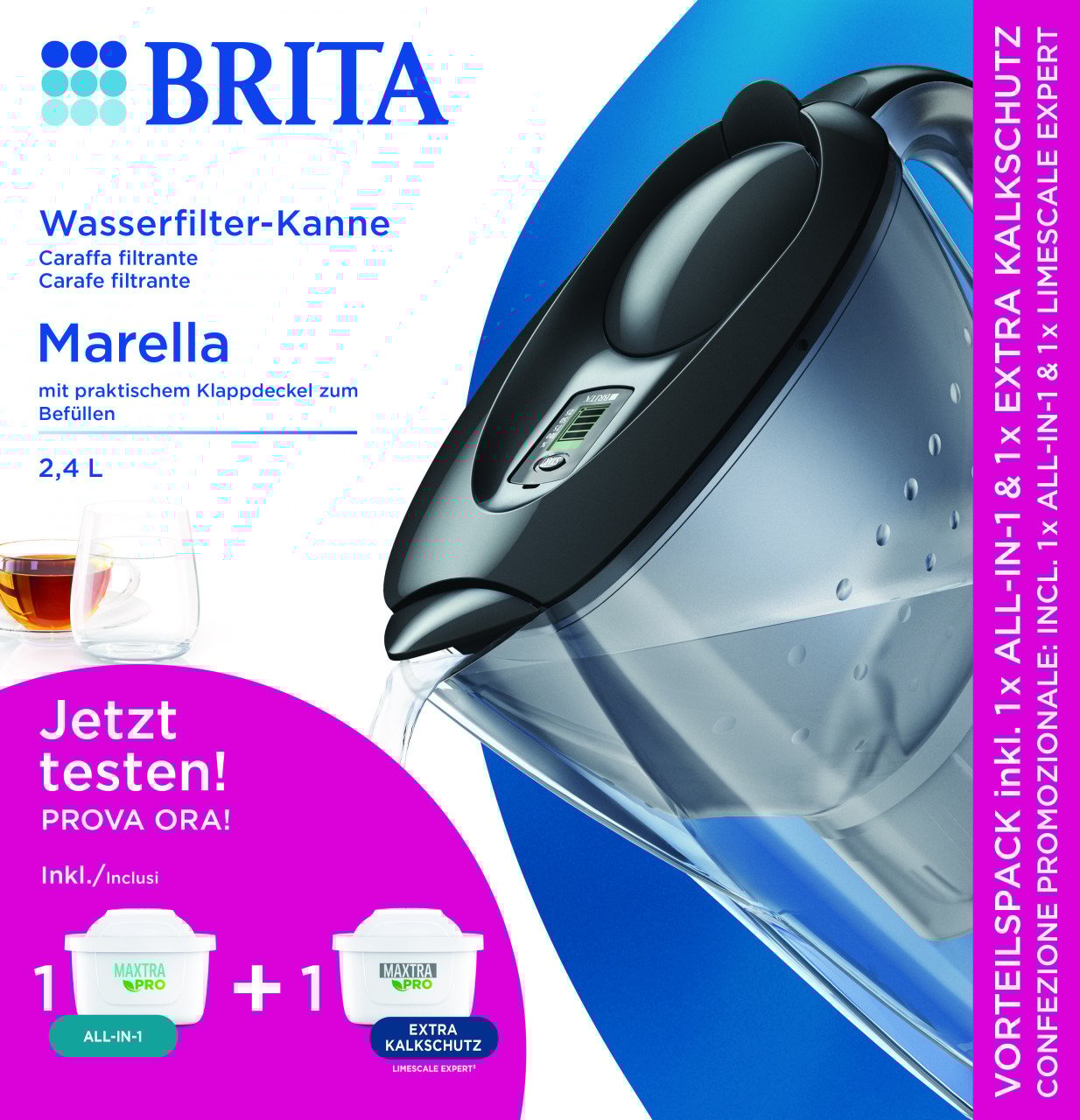 Brita Wasserfilter Kanne Marella graphit 2,4 l Füllmenge Vorteilspack Brita Wasserfilter Kanne Marella graphit 2,4 l Füllmenge Vorteilspack von Brita