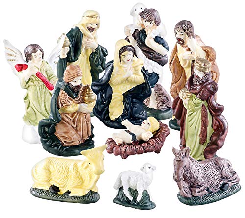 Britesta Krippenfiguren: 11-teiliges Weihnachtskrippen-Figuren-Set aus Porzellan, handbemalt (Krippe Figuren, Krippenfiguren Porzellan, Weihnachten) von Britesta