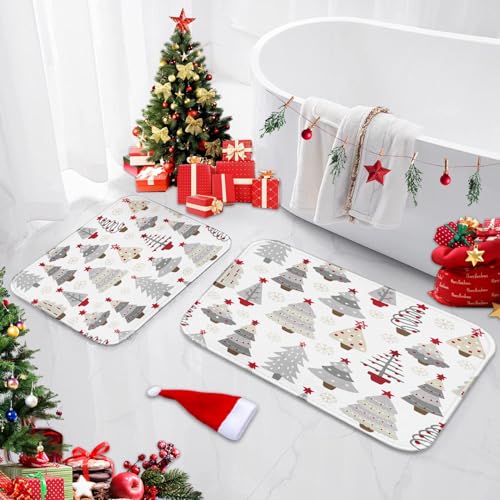 Britimes Badezimmerteppich- und Vorleger-Set, Weihnachtsmotiv, rutschfest, saugfähig, Mikrofaser, Memory-Schaum, maschinenwaschbar, 2-teiliges Set Britimes Badezimmerteppich- und Vorleger-Set, Weihnachtsmotiv, rutschfest, saugfähig, Mikrofaser, Memory-Schaum, maschinenwaschbar, 2-teiliges Set von Britimes