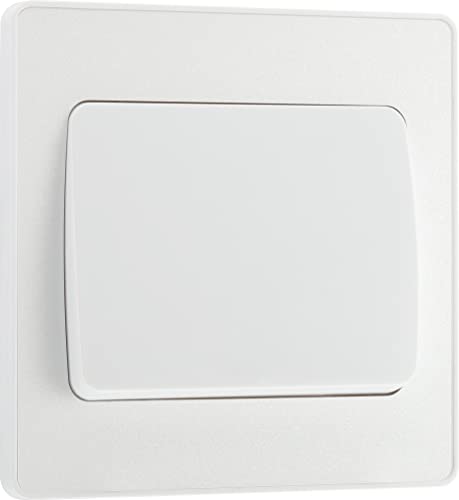 BG Electrical PCDCL12WW Einzelwand-Lichtschalter, breiter Wippschalter, 2-Wege, schraubenlose Frontplatte, runde Kanten, Evolve, Perlglanzweiß, 20 A, 16 AX, PCDCL12WW von British General