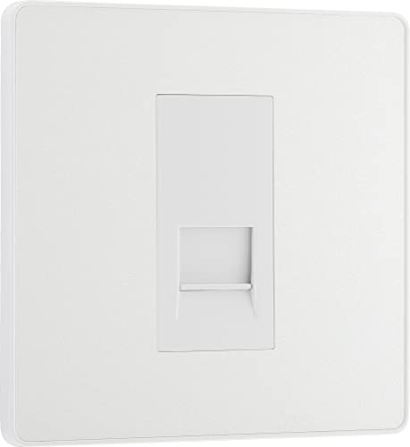 BG Electrical Evolve Single Master Telefonsteckdose, Perlglanz-Weiß von British General