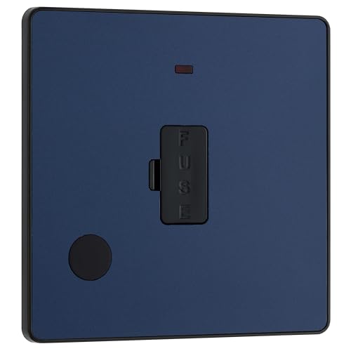 BG Electrical Evolve Ungeschaltete abgesicherte Anschlusseinheit mit Power LED Anzeige, 13A, Matt Blue von British General