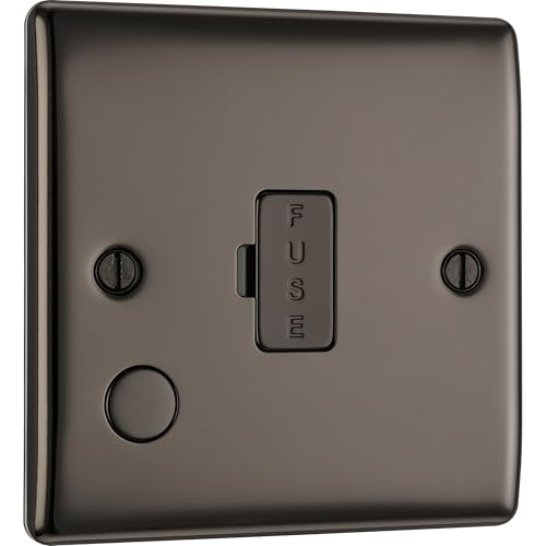 BG Electrical NBN55-01 abgesicherte Anschlusseinheit mit Kabelausgang, schwarzer Nickel, 13 A von British General