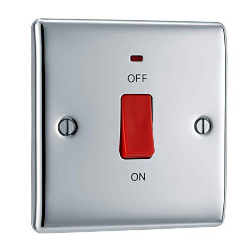 BG Electrical NPC74 Herdsteuergerät mit Schalter und Betriebsanzeige, 45 A, poliertes Chrom BG Electrical NPC74 Herdsteuergerät mit Schalter und Betriebsanzeige, 45 A, poliertes Chrom von British General