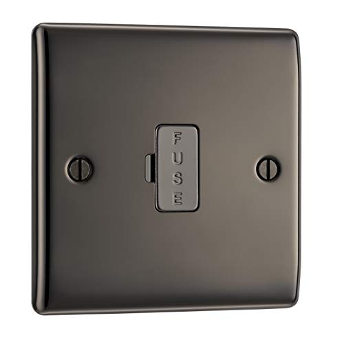 BG Electrical Sicherungsanschlusseinheit ohne Schalter, schwarzer Nickel, 13 A von British General