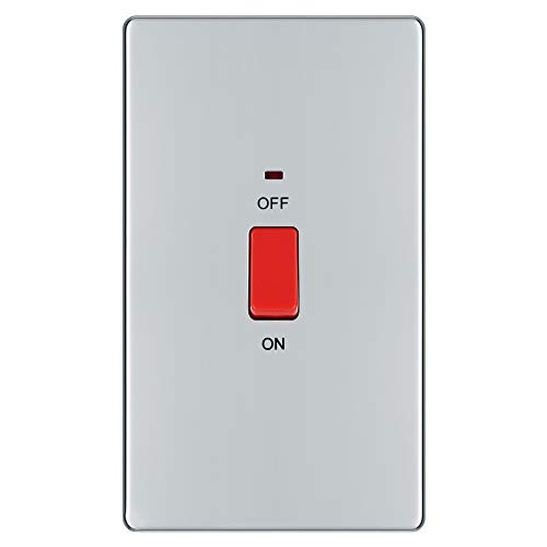 BG Elektro-fpc72–01 schraublos 45 A Pole Schalter mit Indikator Double, 250 V, Chrom poliert BG Elektro-fpc72–01 schraublos 45 A Pole Schalter mit Indikator Double, 250 V, Chrom poliert von British General