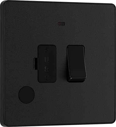 BG PCDMB52B Electrical Switched Fused Connection Unit with LED Power Indicator and Flex Outlet, Fused Spur Switch, Double Pole, Screwless Front Plate, Round Edges, Evolve, Matt Black, 13A, PCDMB52B BG PCDMB52B Electrical Switched Fused Connection Unit with LED Power Indicator and Flex Outlet, Fused Spur Switch, Double Pole, Screwless Front Plate, Round Edges, Evolve, Matt Black, 13A, PCDMB52B von British General