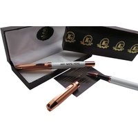 Luxusstift 18K Rosegold Verkleidet Chefrollerball Name Initialen Monogramm Individuelle Gravur Oder Firma Schöne Geschenk Etui Hohe Qualität von BritishGoldCompany