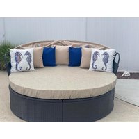 Runder Bezug Für Outdoor Daybed Ausgestattet -Premier Prints Jackson Fabrics - Waschbar Verstellbarer Kordelzug. Nur Einseitiges Abdeckung von BrittaLeighDesigns