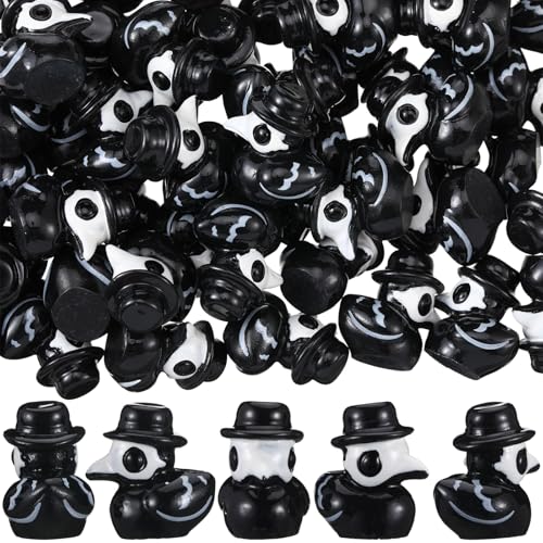Briwooody 50 Stück Halloween Mini Pest Doktor Figuren Schwarzer Rabe Mini Harz Figuren Gothic Gruselige Miniatur-Krähen Dekor für Halloween Indoor Home Decor Party Ornament Geschenke (Stilvoller Stil) von Briwooody