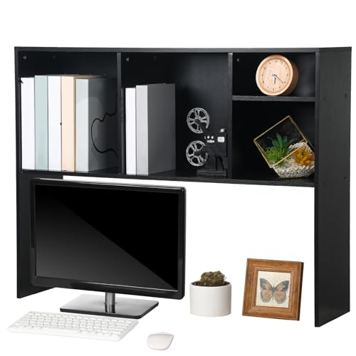 Briwooody Schreibtisch-Bücherregal, Schreibtischstall, nur oben, Aufbewahrung, Arbeitsplatten-Organizer, Regale mit 4 Ablagen für Computer-Monitor, multifunktional, 2-stöckig, Präsentationsständer für Briwooody Schreibtisch-Bücherregal, Schreibtischstall, nur oben, Aufbewahrung, Arbeitsplatten-Organizer, Regale mit 4 Ablagen für Computer-Monitor, multifunktional, 2-stöckig, Präsentationsständer für von Briwooody