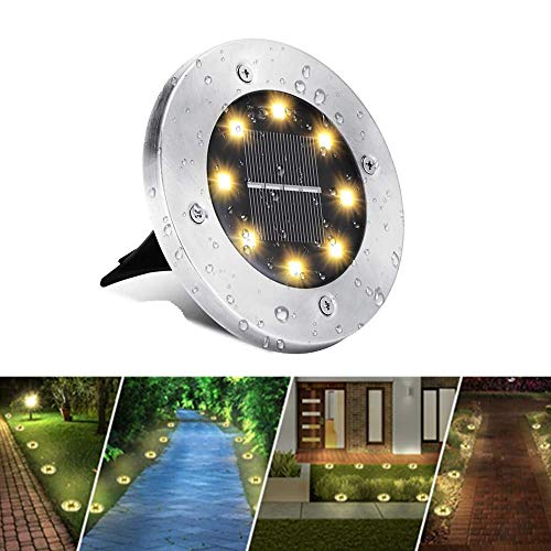 BrizLabs Solar Bodenleuchten Außen, 1 Stück Solarleuchten Garten Warmweiß Solarlampen Gartenleuchten Aussen Solarlicht Garten Licht Wasserdicht für Rasen, Patio, Hof, Weg, Hallen, Landschaft von BrizLabs