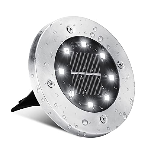 BrizLabs Solar Bodenleuchten Aussen, 8 LEDs Solarleuchten Kaltweiss Solarlampen Gartenleuchten für Außen Solarlicht Garten Licht Wasserdicht für Rasen, Patio, Hof, Auffahrt, Gehweg, 1 Stück BrizLabs Solar Bodenleuchten Aussen, 8 LEDs Solarleuchten Kaltweiss Solarlampen Gartenleuchten für Außen Solarlicht Garten Licht Wasserdicht für Rasen, Patio, Hof, Auffahrt, Gehweg, 1 Stück von BrizLabs