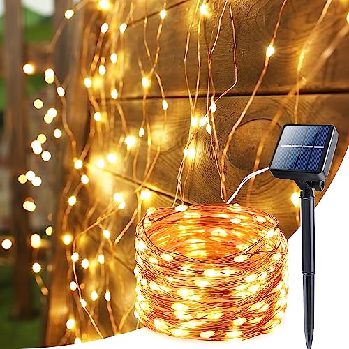 BrizLabs Solar Lichterkette Aussen, 15M 150 LED Solarlichterkette Außen Wetterfest 8 Modi Wasserdicht Outdoor Kupferdraht Weihnachtsdeko Lichterkette für Garten Terrasse Baum Tor Hof Party, Warmweiß BrizLabs Solar Lichterkette Aussen, 15M 150 LED Solarlichterkette Außen Wetterfest 8 Modi Wasserdicht Outdoor Kupferdraht Weihnachtsdeko Lichterkette für Garten Terrasse Baum Tor Hof Party, Warmweiß von BrizLabs