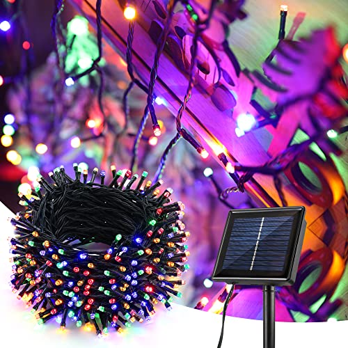 BrizLabs Solar Weihnachtsbaum Lichterkette, 32M 300 LED Solar Lichterketten Outdoor 8 Modi Garten Solarlichter Wasserdicht für Weihnachten Außen Balkon Terrasse Haus Tor Hochzeit Party, Mehrfarbig von BrizLabs