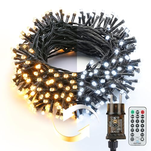 BrizLabs Weihnachtsbeleuchtung Außen 25M 200 LED Warmweiß und Weiß Dimmbar Außenlichterkette 11 Modi 3 Timer Strombetriebene Beleuchtung mit Fernbedienung für Baum Innen Hochzeit Party Garten Deko BrizLabs Weihnachtsbeleuchtung Außen 25M 200 LED Warmweiß und Weiß Dimmbar Außenlichterkette 11 Modi 3 Timer Strombetriebene Beleuchtung mit Fernbedienung für Baum Innen Hochzeit Party Garten Deko von BrizLabs
