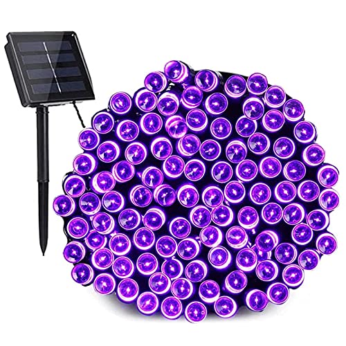 BrizLabs Solar Halloween Lichterkette, 20M 200 LED Lila Außen Dekoration Lichterkette Wasserdicht 8 Modi Solarlichterkette Aussen Beleuchtung für Weihnachten Garten Terrasse Balkon Party Hochzeit von BrizLabs