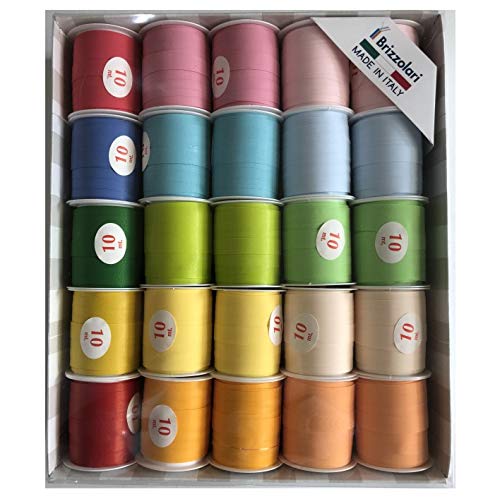 Brizzolari Mat Line Spulen für Frühling, 10 x 10 mm, mehrfarbig, 25 Stück von Brizzolari