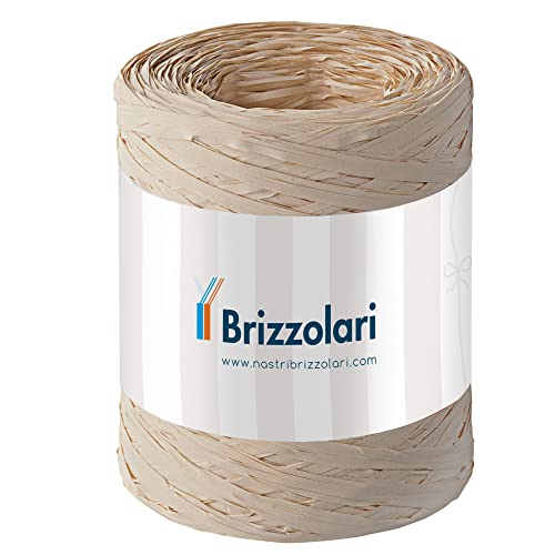 Rolle Synthetikbast (Polyraphia), 5 mm x 200 Meter, Natur von Brizzolari