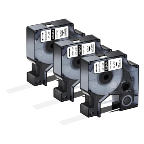 3 4 5 10pk kompatible Druckbänder Kompatibel mit Etikettendrucker 450 Duo funktioniert mit A18444 18432 Schwarze Ind -Bänder(3PK Black on White) von BrmElok