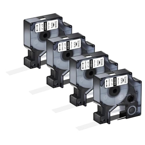 3 4 5 10pk kompatible Druckbänder Kompatibel mit Etikettendrucker 450 Duo funktioniert mit A18444 18432 Schwarze Ind -Bänder(4PK Black on White) von BrmElok