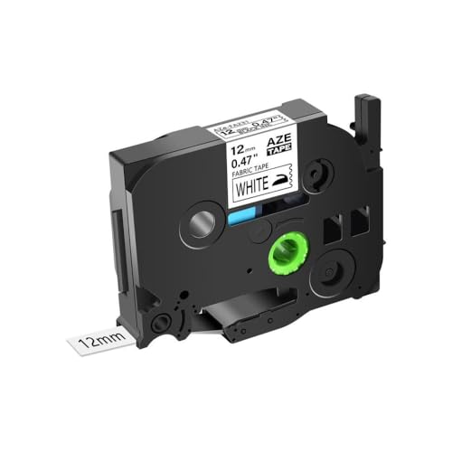 BrmElok 12 mm Eisen auf Stoff Etikett Bändern Kompatibel mit kompatible Etikettendrucker wie PT200 PT100 funktioniert mit TZ Tze-FA231 TZE-FA3 FA3R-Band(Black on White) von BrmElok