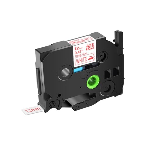 BrmElok 12 mm Eisen auf Stoff Etikett Bändern Kompatibel mit kompatible Etikettendrucker wie PT200 PT100 funktioniert mit TZ Tze-FA231 TZE-FA3 FA3R-Band(Red on White) von BrmElok