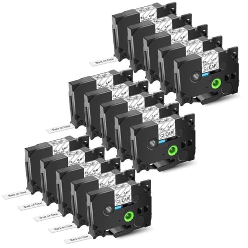 BrmElok 15pcs Flexible ID Laminating-Etiketten Klebeband 12mmx8m kompatibel mit Etikettendruckern mit Tze-FX131 Schwarz auf klarem Band BrmElok 15pcs Flexible ID Laminating-Etiketten Klebeband 12mmx8m kompatibel mit Etikettendruckern mit Tze-FX131 Schwarz auf klarem Band von BrmElok