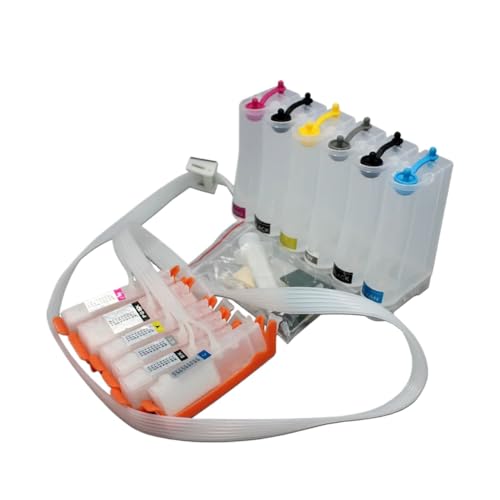 BrmElok Kompatibler CISS-System Kompatibel mit Drucker MG7730 MG6930 MG5730 TS9030 TS8030 TS6030 TS5030 WIRKLICH MIT JPN BCI-370 BCI-371 BCI370 BCI371 Tink-POGTRIDURSEN(6C PK BK C M Y GY) von BrmElok