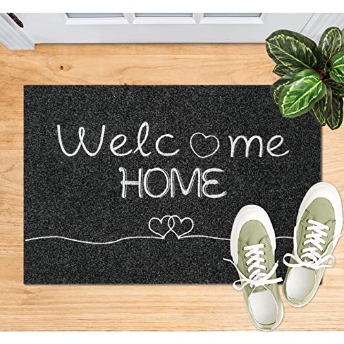 Brmeday Fußmatte - Lustig Fussmatten,Inkl. Der Genähten Worte Welcome,Teppich 40 * 60cm,Schmutzfangmatte Haustür Aussen,Waschbar & rutschfeste Türmatte für Haustür Außen/Innen,Einzugsgeschenke von Brmeday