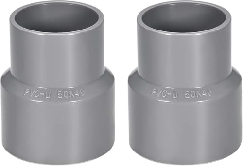 2 Stück PVC DWV-Reduzierkupplung, 40 mm x 50 mm, Sockelrohr-Anschlussadapter, Rohrverbinder (25 x 50 mm) von BroLuka