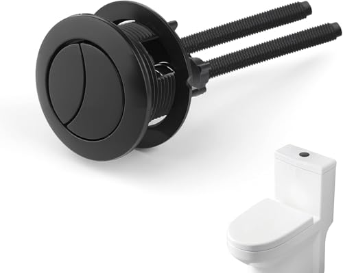 Black Toilet Flush Button Ersatz, Dual Flush Push Button für Toilette, 38 mm Toilet Buttons mit zwei Rods, Round Flush Button Kit Black Toilet Flush Button Ersatz, Dual Flush Push Button für Toilette, 38 mm Toilet Buttons mit zwei Rods, Round Flush Button Kit von BroLuka