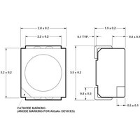 Broadcom HSMC-A100-Q00J1 SMD-LED PLCC2 Rot 100 mcd 120° 20mA 1.9V Tape cut von Broadcom