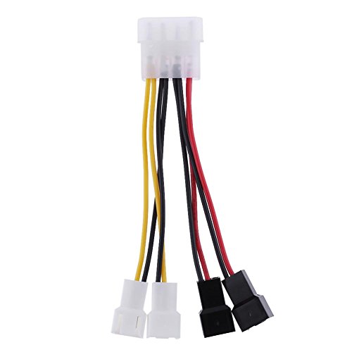 Broadroot 4-Pin Molex zu 3-Pin-Lüfter Netzkabel Adapter Stecker 12V * 2 / 5V * 2 (1Stk.) von Broadroot