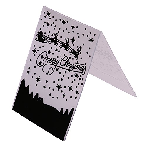 Broadroot Kunststoff-Prägeschablone für selbstgemachte Karten, Dekoration, Scrapbooking, Papierhandwerk, Geschenk (Frohe Weihnachten) von Yulix