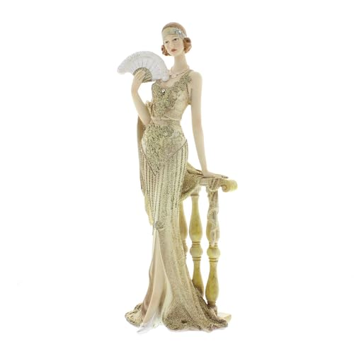 Juliana Broadway Belles Gold Glitter Figurine Sculpture Holding Fan Octavia von Broadway Belle
