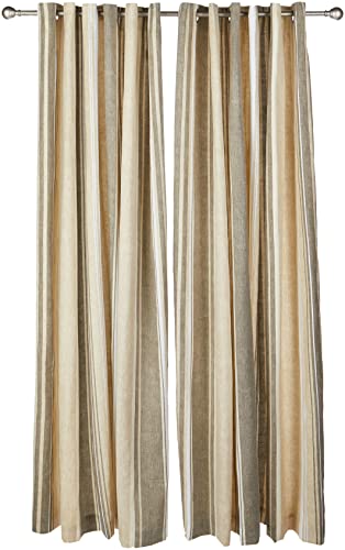 Broadway Stripe Coffee Ring Top Curtains 229 x 229 von Paoletti