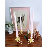 Adventskranz Aus Metall Stern, Kerzenständer 1001 Nacht, Goldener Kerzenleuchter, Kerzenleuchter Stern von BrocAntiqueria