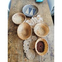 Boho Wandkörbe Collection Vintage Körbe Set 6 Stück Wicker Baskets Wanddekoration Wall Hanging Decor Boho Wandkörbe Collection Vintage Körbe Set 6 Stück Wicker Baskets Wanddekoration Wall Hanging Decor von BrocAntiqueria