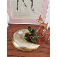 Kerzenständer Mond, Groß Und Schwer Aus Massivem Messing, 1001 Nacht, Boho Mond Teelichthalter von BrocAntiqueria