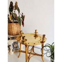 Vintage Adventskranz Aus Messing Stern, Kerzenständer 1001 Nacht, Goldener Kerzenleuchter, Kerzenleuchter Stern Metall von BrocAntiqueria